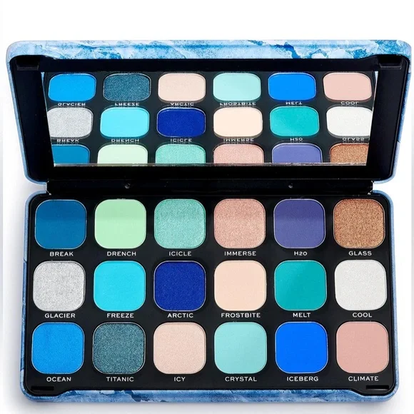 Makeup Revolution Eyeshadow Palette London Forever Flawless Ice, 18 Shades New - Picture 1 of 7